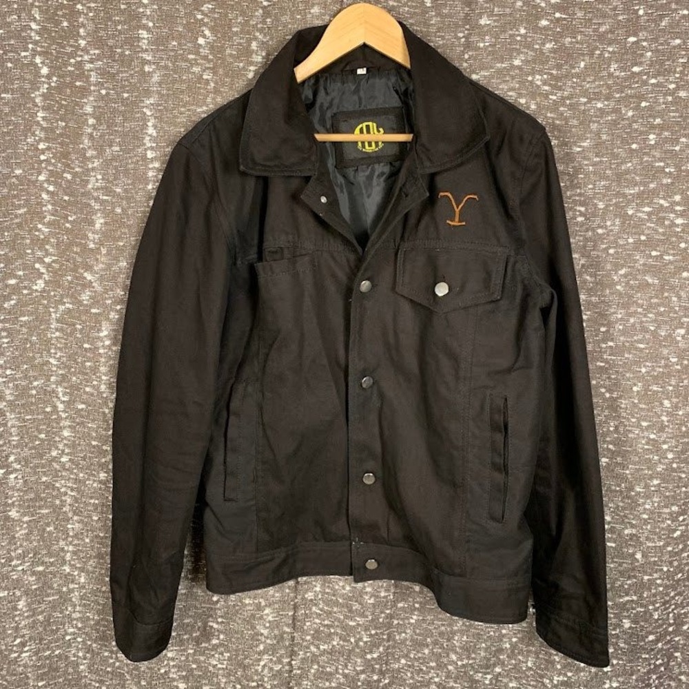 Yellowstone Dutton Ranch Rip Wheeler Black Demin Button Up Jacket L